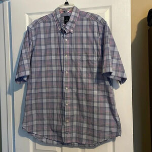Tailorbyrd Collection men’s short sleeve plaid button down shirt size XL